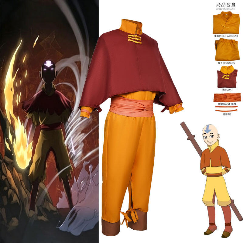 Cosplay Avatar Anime - Anime Aang Cosplay Costume 2024 Editio