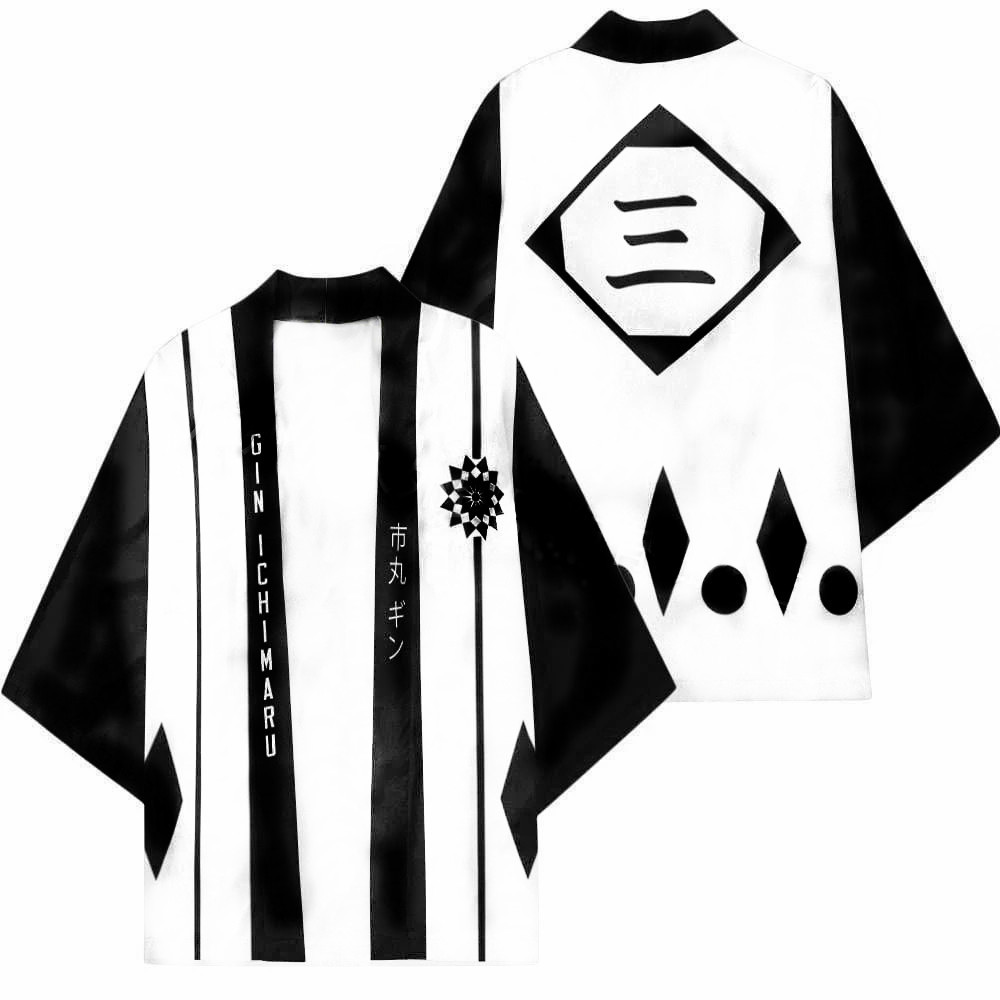 Print Japanese Harajuku Kimono - Bleach Captain Coat 评论和价格